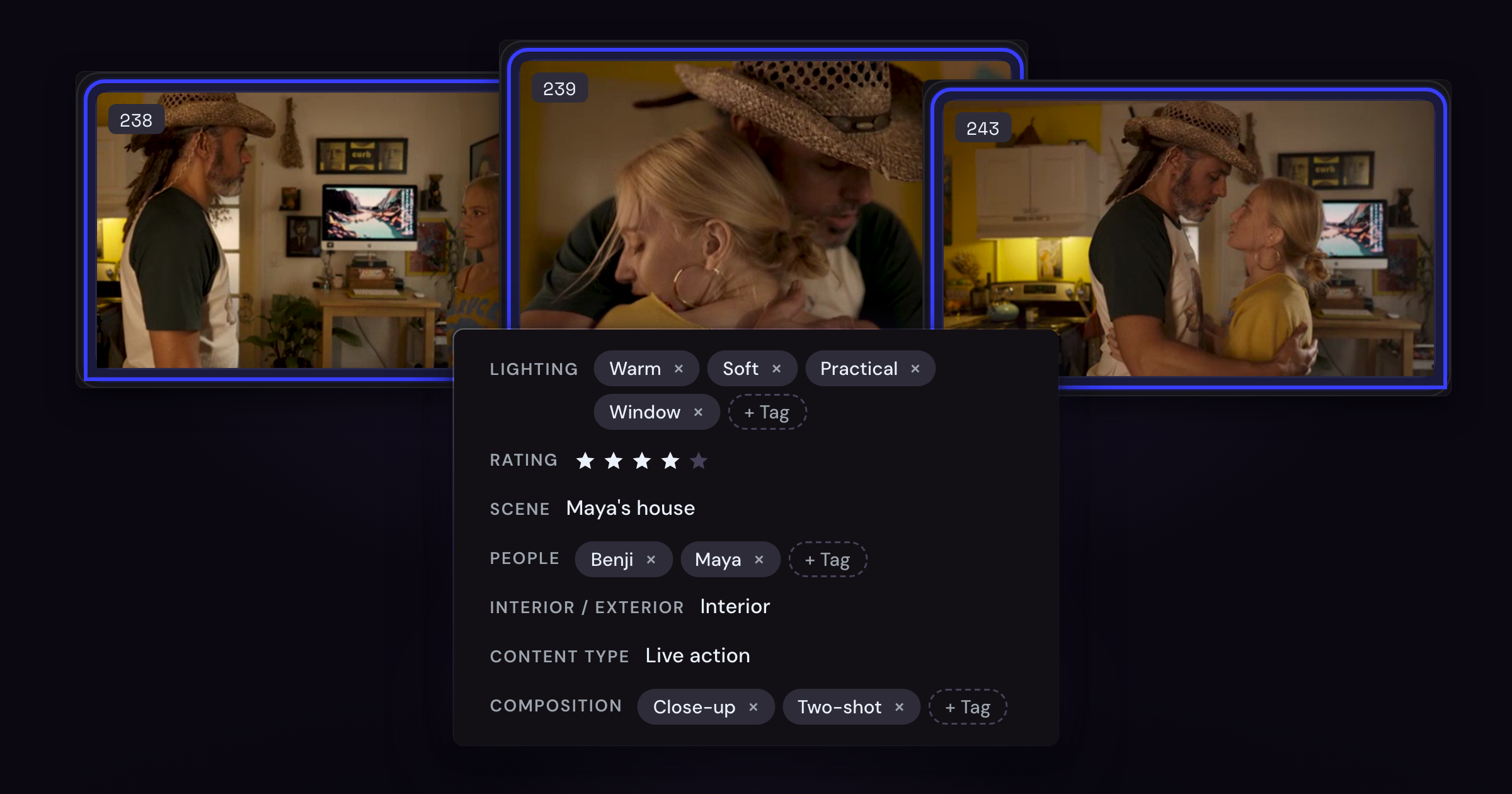Selecting multiple shots at once
